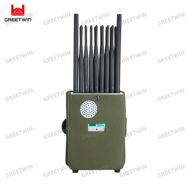 Handheld 28 Channels Jamming Range 2-25M GSM CDMA LTE 3G 4G 5G WIFI GPS Lojack VHF UHF Signal Jammer