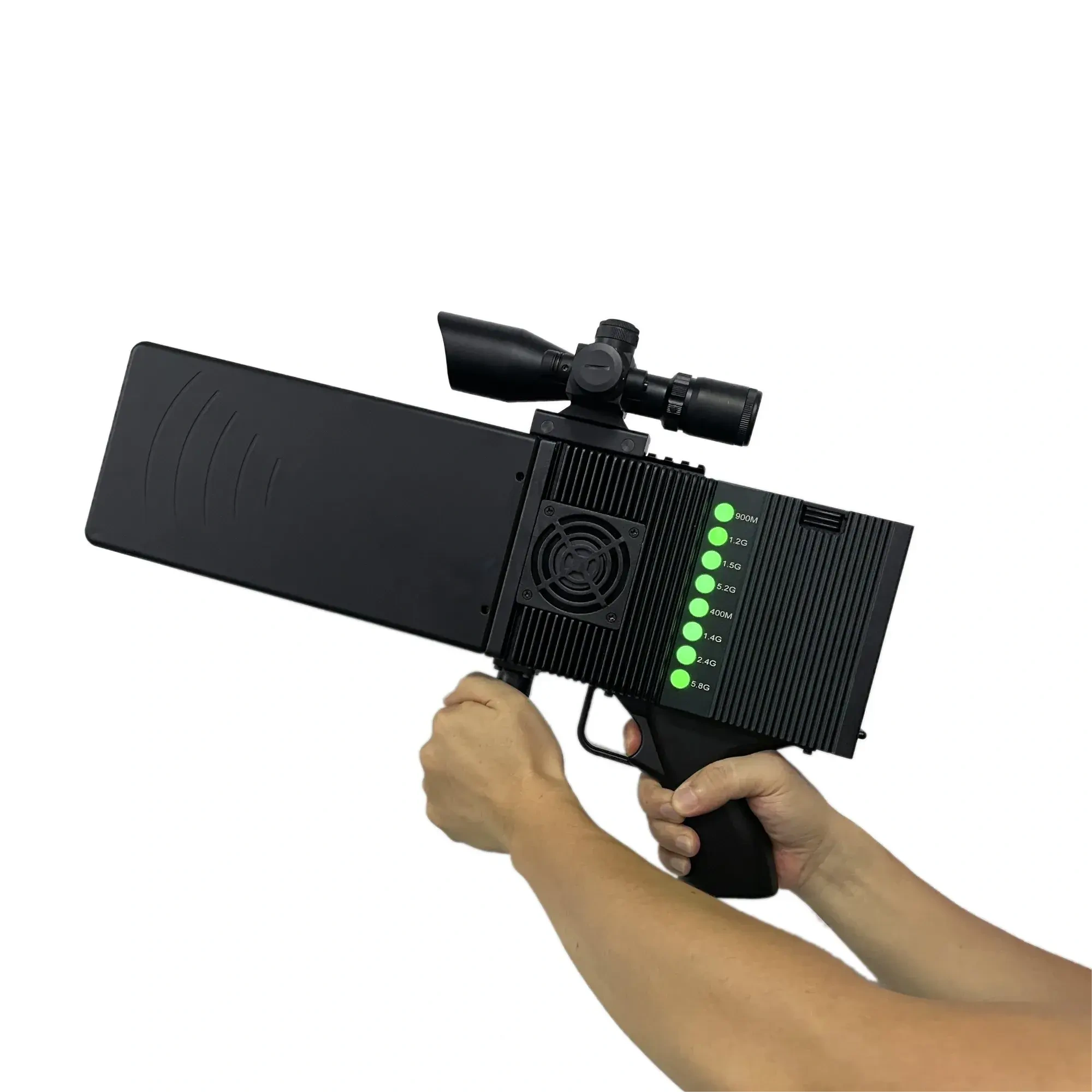 8 band Anti Drone Gun 500-1500m Jamming Range Drone Jammer