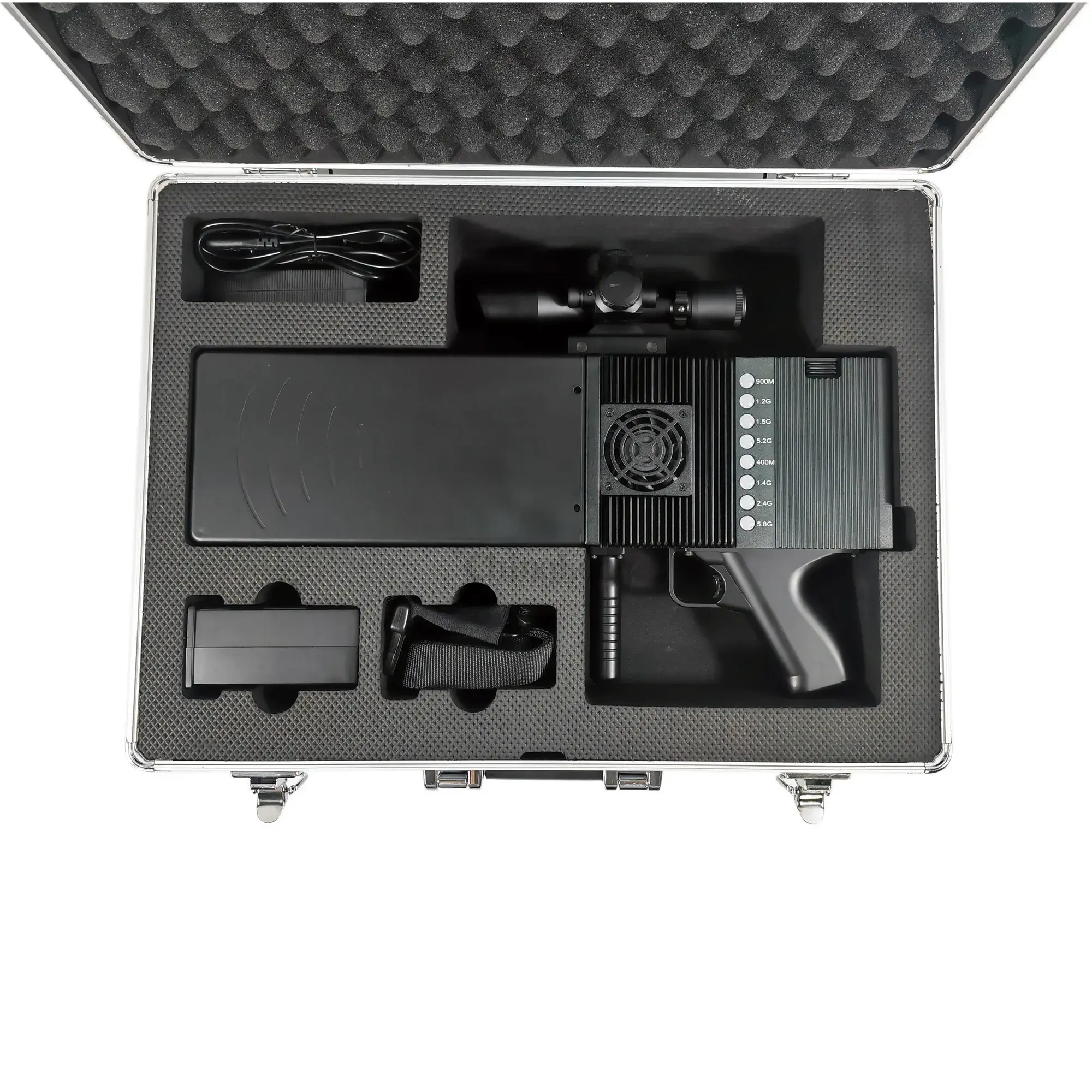 8 band Anti Drone Gun 500-1500m Jamming Range Drone Jammer
