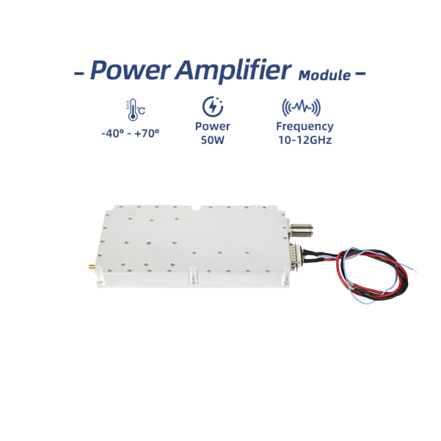 High Power 10-12GHz 50W Anti Drone PA Uav Anti Drone Signal Jammer RF Power Amplifier Module