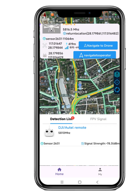 70 MHz to 6.2GHz wide-spectrum Full-Band Detection Drone Signal Detector 1-10KM FPV Video Capture 2km
