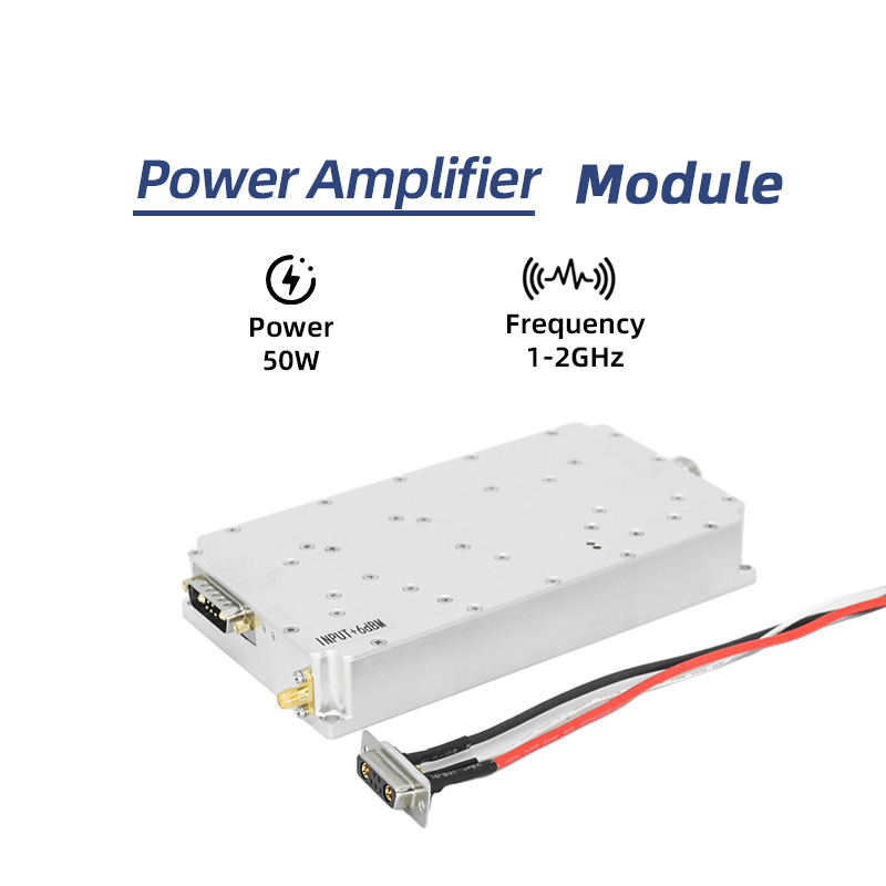 50W 1-2GHz 2-3GHz 3-4GHz 4-5GHz Wide Band Anti Drone Power Amplifier module RF PA Drone jammer