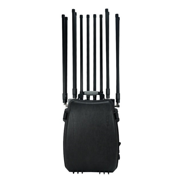 12 band 2 KM Drone Jammer Range High power 600W backpack Anti Drone 433 900 1.5G 2.4G 5.2G 5.8G FPV Jammer