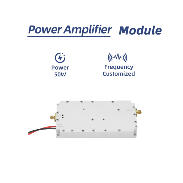 Wide band 50W 3000-3800MHz 3400-4200MHz Anti Drone Module RF Power Amplifier PA Uav Signal Jamming