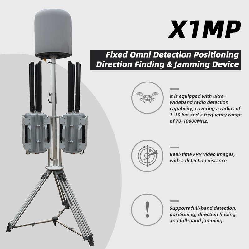 70MHz-10000MHz Wideband Drone Detector 1-10km Omni Detection Positioning Detector