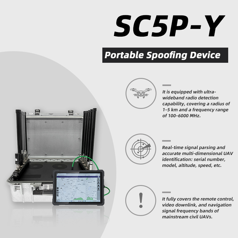100-6000MHz Portable Suitcase Uav Detector Spoofer Jammer System Anti Drone Detection Equipment