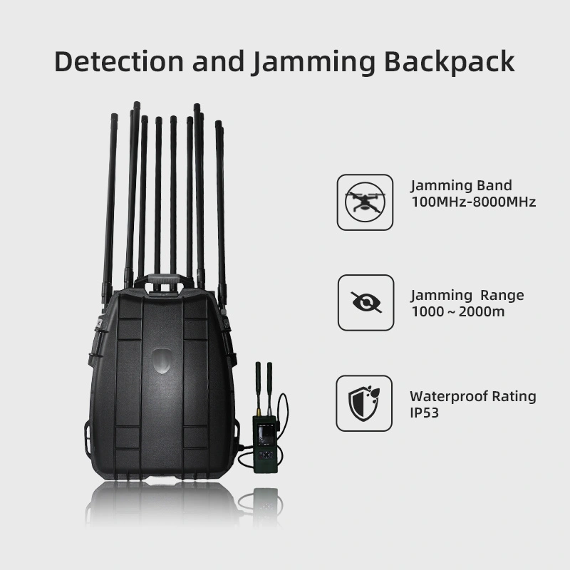 BP-H18 ultra-wideband portable drone detection system body, control box and omnidirectional antennas