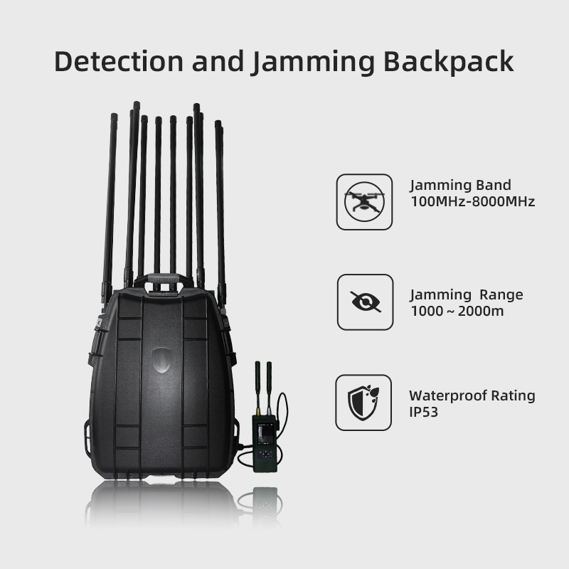 2km Range Portable Drone Detector Jammer Integrated Equipment 100-8000MHz Ultra-Wideband Uav Fpv Jamming and Drone Detector