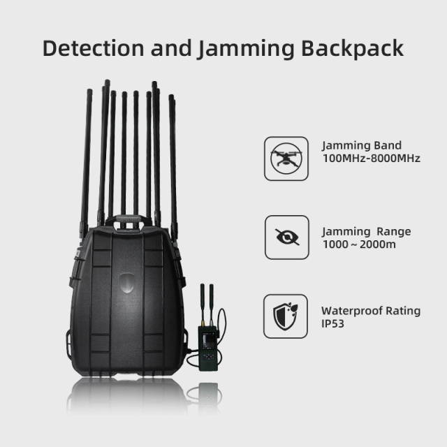 2km Range Portable Drone Detector Jammer Integrated Equipment 100-8000MHz Ultra-Wideband Uav Fpv Jamming and Drone Detector