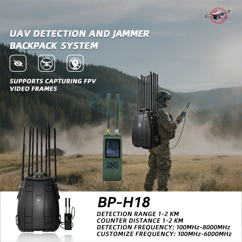 2km Range Portable Drone Detector Jammer Integrated Equipment 100-8000MHz Ultra-Wideband Uav Fpv Jamming and Drone Detector
