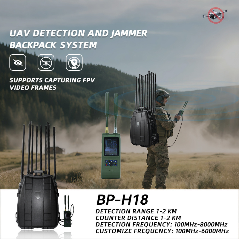 2km Range Portable Drone Detector Jammer Integrated Equipment 100-8000MHz Ultra-Wideband Uav Fpv Jamming and Drone Detector