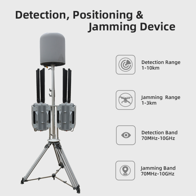 70MHz-10000MHz Wideband Drone Detector 1-10km Omni Detection Positioning Detector