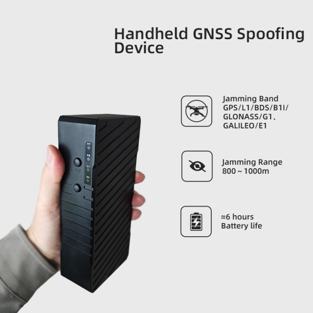 Handheld Gnss Defense System 1km Drone Jammer GPS Gnss Bds Galileo Drone Spoofing