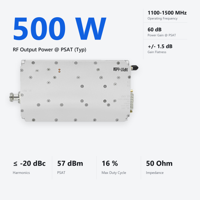 500W 1100-1500MHZ 1.5G Drone Jammer Module anti fpv System RF Power Amplifier Module