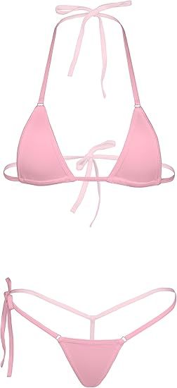 Sexy Mini Bikini Sets 2Pcs Swimwear G-String Bottom Swimsuit Micro Bikinis for Women