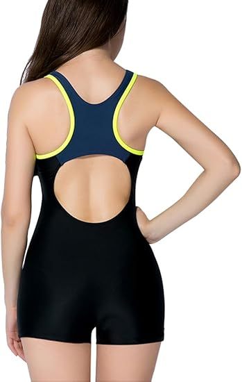 Swimsuit Women Boyleg One Piece Water Aerobic Competitive Bathing Suit