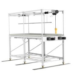Mobile Vertical Grow Racks | Industrial 2-Tier Cultivation System | Custom Height & Electric Lift | ABS+UV Corrosion-Proof Trays | Adjustable Grow Shelves | Hydroponic Rack System