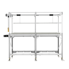 Mobile Vertical Grow Racks | Industrial 2-Tier Cultivation System | Custom Height & Electric Lift | ABS+UV Corrosion-Proof Trays | Adjustable Grow Shelves | Hydroponic Rack System