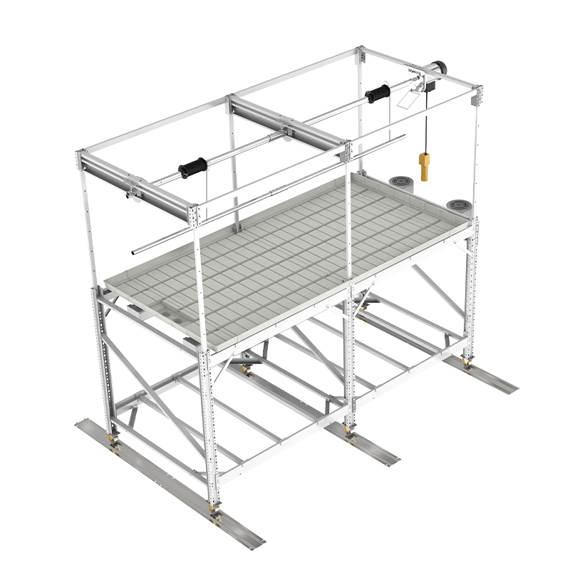 Mars Series Mobile Vertical Grow Racks | Industrial 2-Tier Cultivation System | Custom Height & Electric Lift | ABS+UV Corrosion-Proof Trays | Adjustable Grow Shelves | Hydroponic Rack System