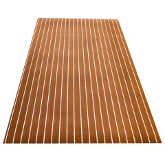 Marine UV-resistant Faux Teak Sheet Foam Boat Flooring Light Brown & White
