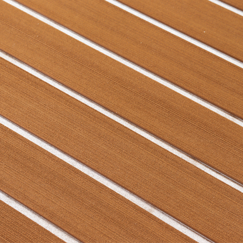 Marine UV-resistant Faux Teak Sheet Foam Boat Flooring Light Brown & White