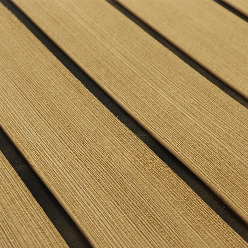Marine UV-resistant Faux Teak Sheet Foam Boat Flooring Light Teak & Black