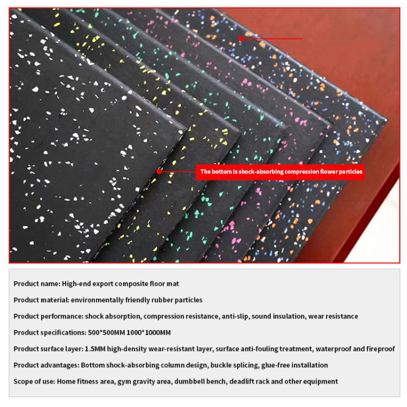 Shock Absorbing Non Slip Weight Mat Floor Protection for Gym and Home Workouts