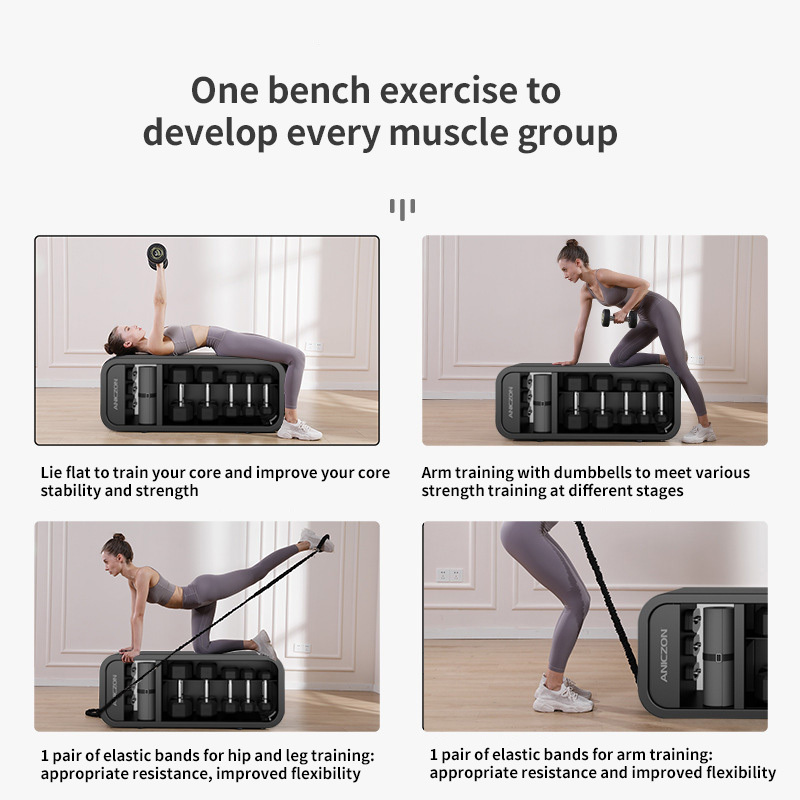 Adjustable Dumbbell Bench with Stable Steel Frame for Full Body Strength and Core Training at Home