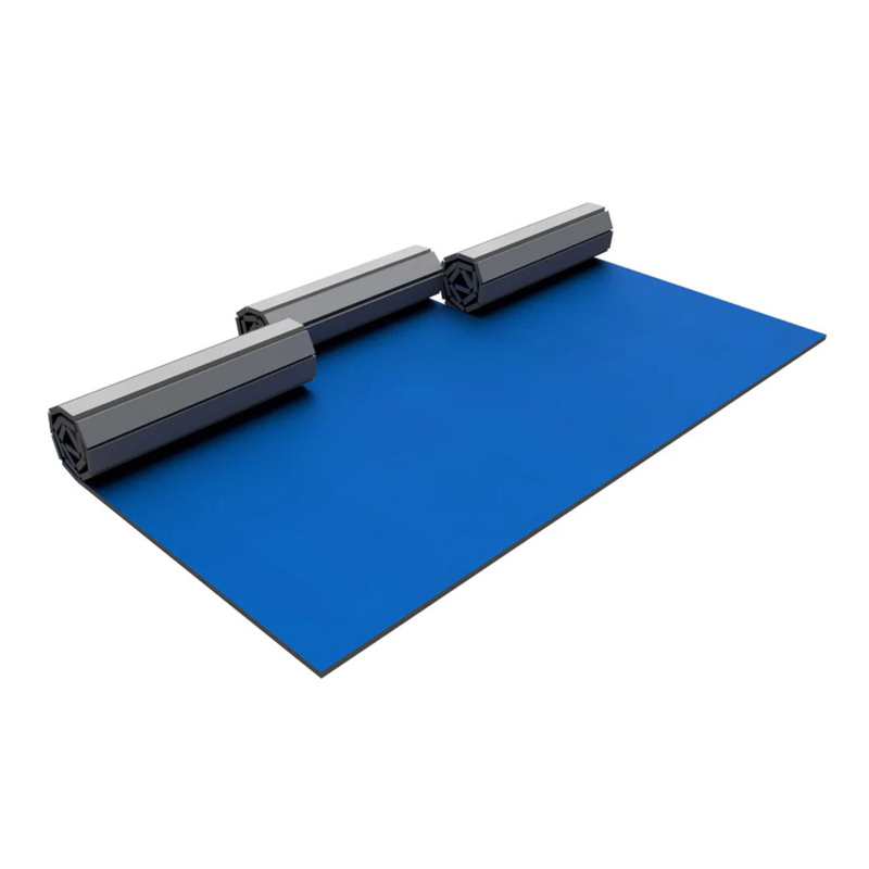 Blue Roll Out Mats with Lichi Surface for Taekwondo Dojos