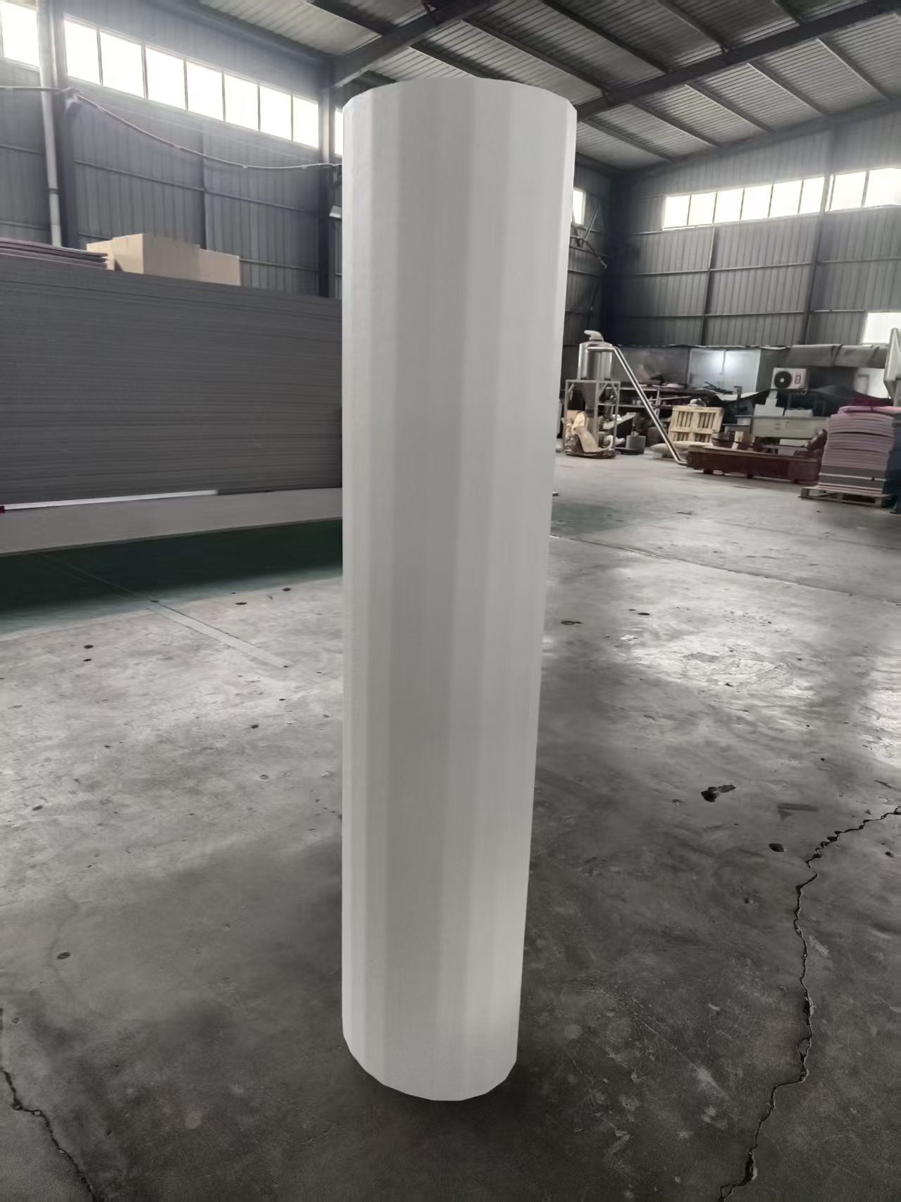 Round column covered with custom padding
