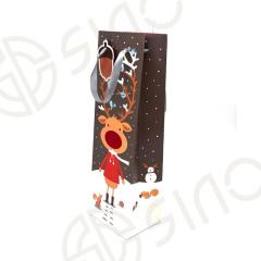 High quality paper gift bag with satin ribbon handle