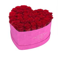 Heart hot pink suede flower box