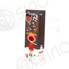 High quality paper gift bag with satin ribbon handle