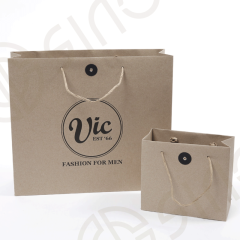 Recycled Brown Kraft Paper Bag With Paper Cord