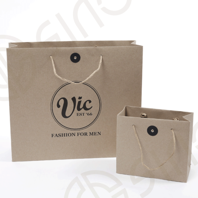Recycled Brown Kraft Paper Bag With Paper Cord