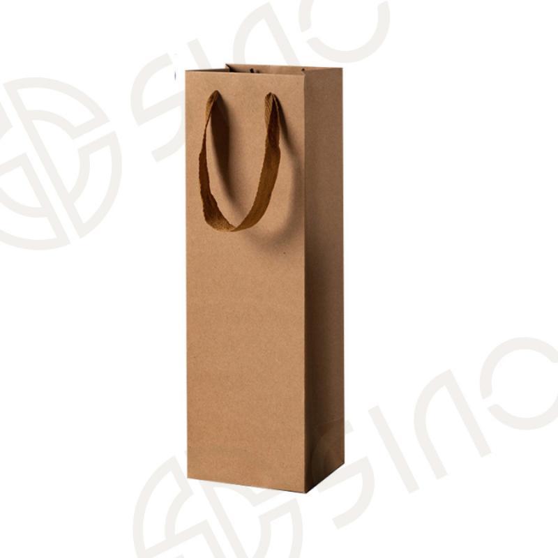 RECYCLED Brown Kraft Wine Bottle Paper Bags