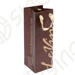 1 Bottle Customizable Paper Wine Bag with Handle