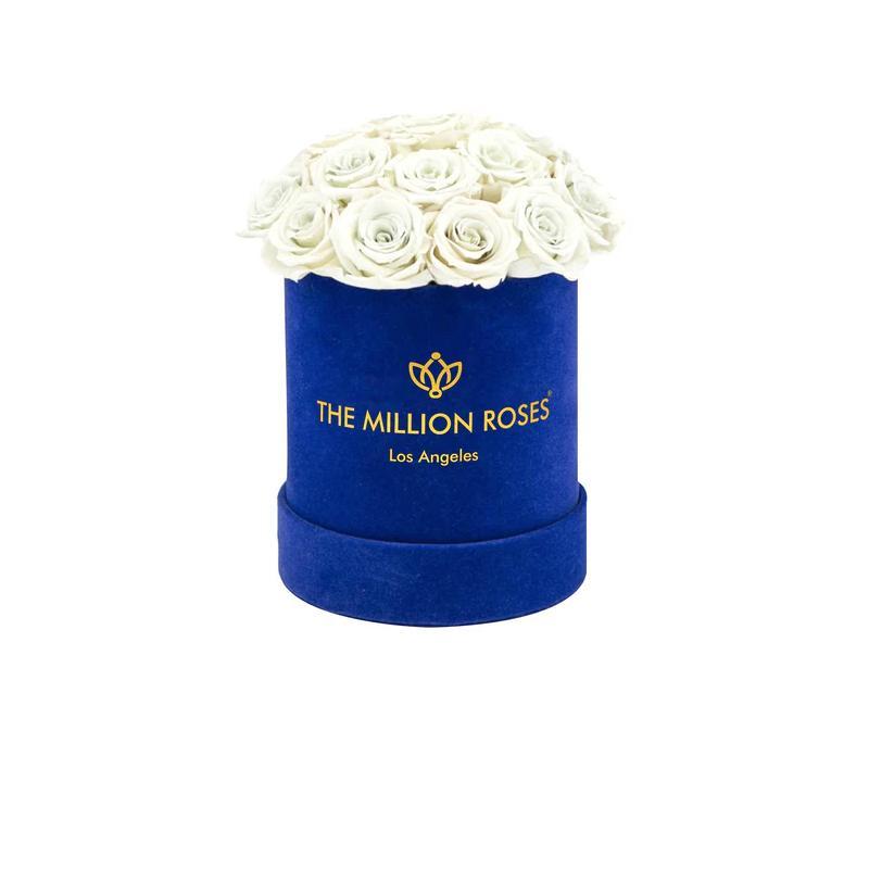 Blue velvet rigid cardboard cylinder