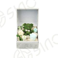 Gray velvet rigid cardboard flower boxes