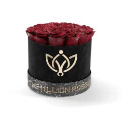 Sultry black velvet rose packaging box
