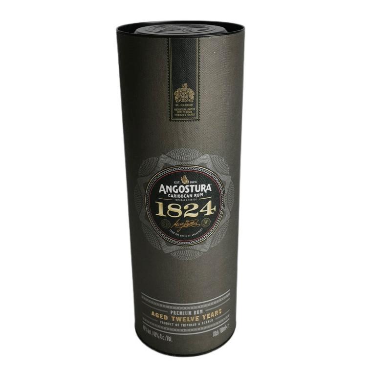Personalized whisky round box with metal lid and cap