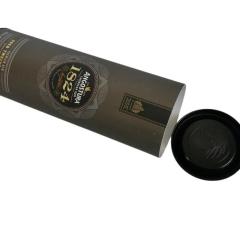 Personalized whisky round box with metal lid and cap