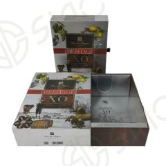 Sliding metallic paper brandy Boxes