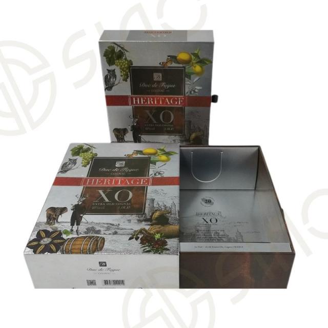 Sliding metallic paper brandy Boxes