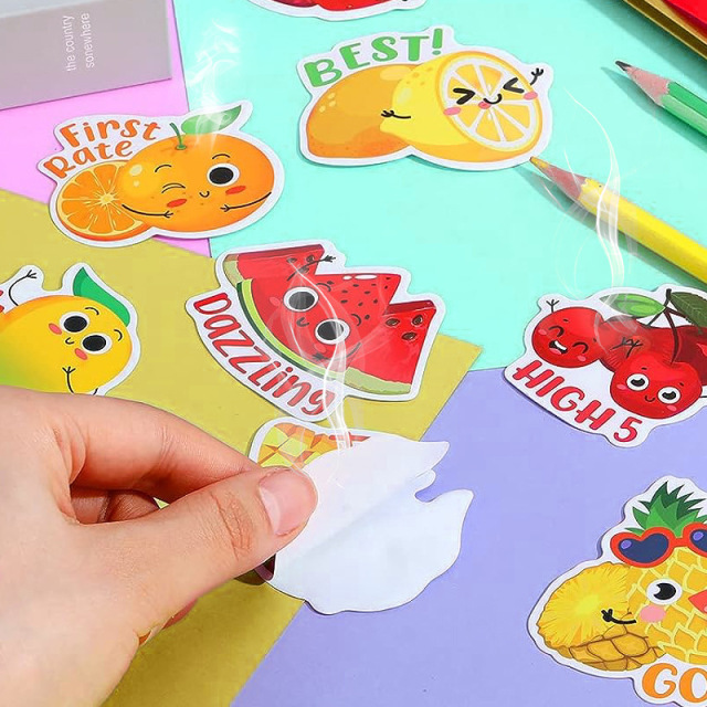 Custom Strawberry Scented Stickers