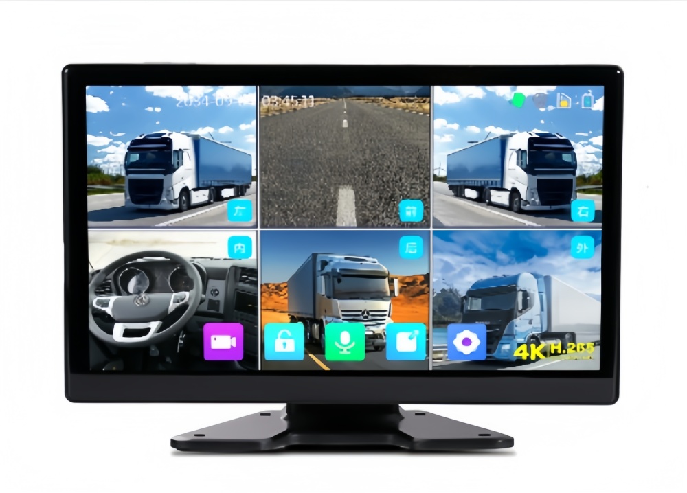 10.1inch Vehicle Mounted Display Touch Screen Monitor Video Recorder 4CH 1080P Video Input with Blind Spot Detection BSD Alarm USB MP5 Playing 5CH 6CH Cameras Input Optional