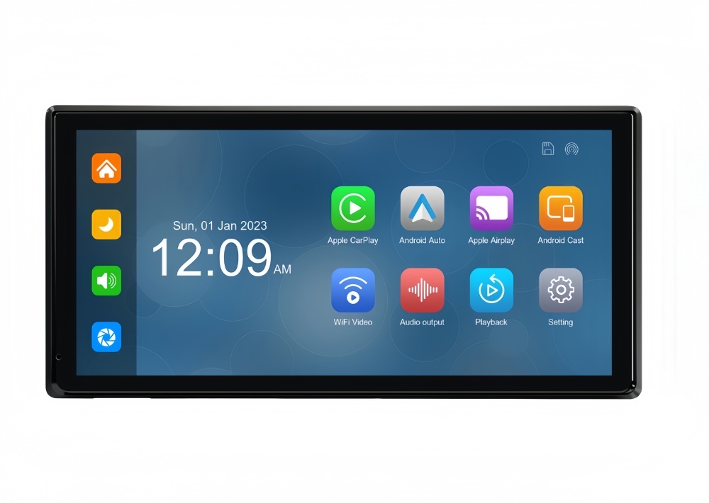10.36 Inch Portable HD IPS Touch Screen Car Radio Player with Apple CarPlay & Android Auto Online Navigator Bluetooth FM Mirror Link BSD Warning Smart Car Screen Recorde Monitor Supports 4CH 720P 1080P Cameras Input
