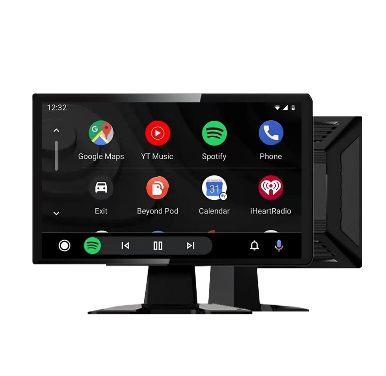 10.36 Inch Portable HD IPS Touch Screen Car Radio Player with Apple CarPlay & Android Auto Online Navigator Bluetooth FM Mirror Link BSD Warning Smart Car Screen Recorde Monitor Supports 4CH 720P 1080P Cameras Input