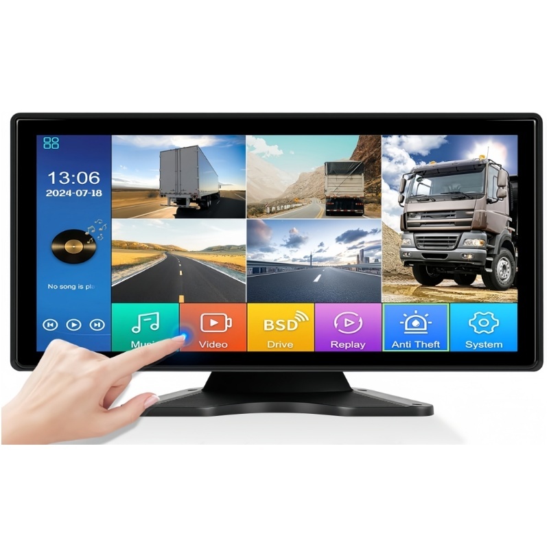 10.36inch IPS Touch Screen Monitor Supports Loop Recording FM Bluetooth 4CH 5CH 6CH HD AHD Cameras Input Wired Mirrorlink and Local (USB) Entertainment Video Playback  (BSD Warning Optional)
