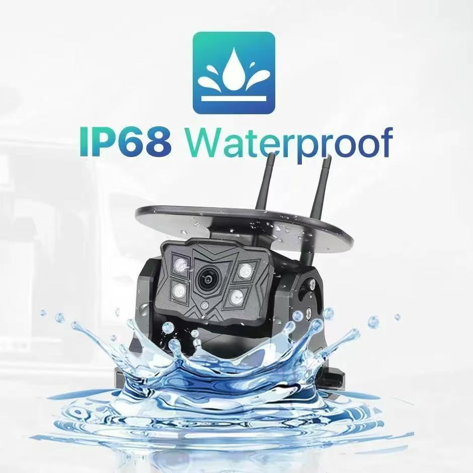 Loop Recording 7''Touch Screen Monitor Solar Powered Camera HD1080P Digital Wireless Solar Camera Kit, BSD Warning Optional